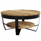 VidaXL Salontafel Massief Mangohout & Staal 65x32 cm - 30% Korting