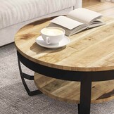 VidaXL Salontafel Massief Mangohout & Staal 65x32 cm - 30% Korting