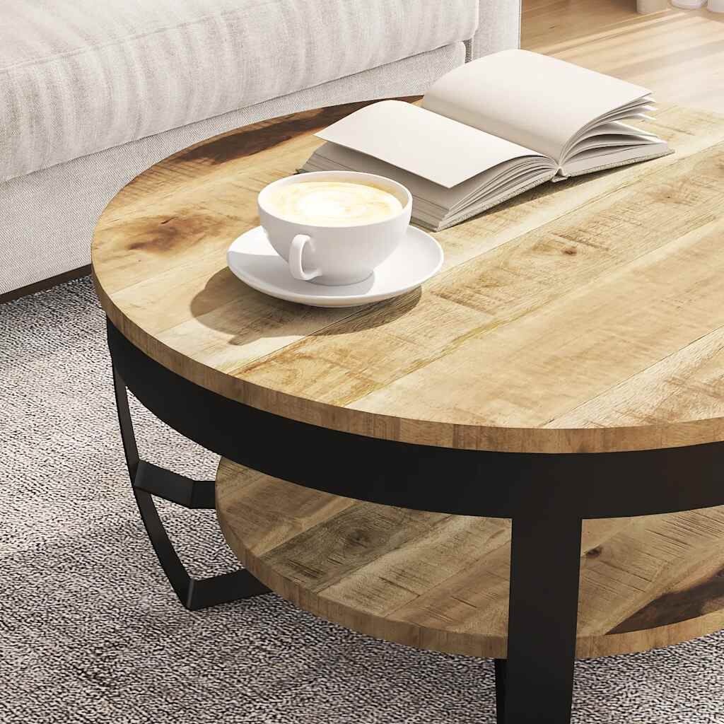 VidaXL Salontafel Massief Mangohout & Staal 65x32 cm - 30% Korting