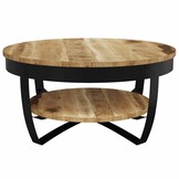VidaXL Salontafel Massief Mangohout & Staal 65x32 cm - 30% Korting