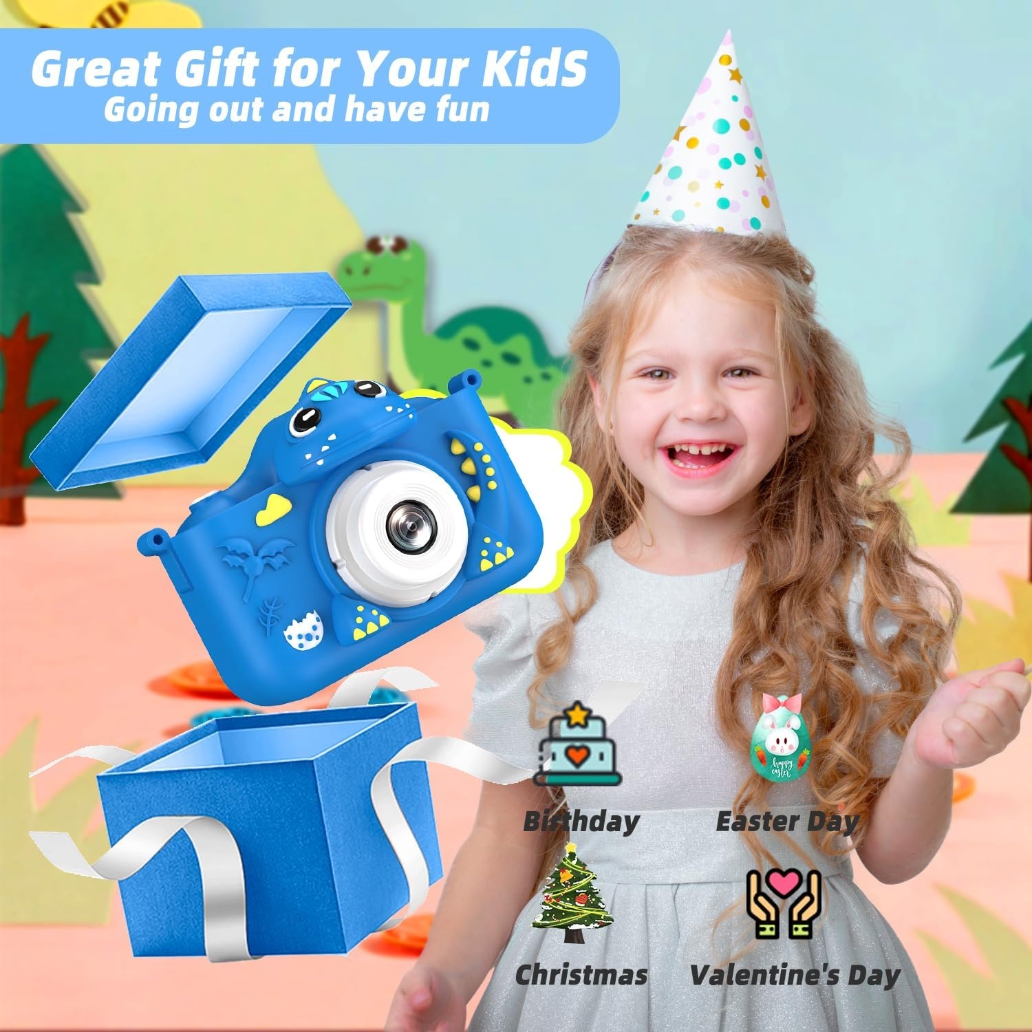 Digitale Kindercamera Blauw - 64GB - 33% Korting