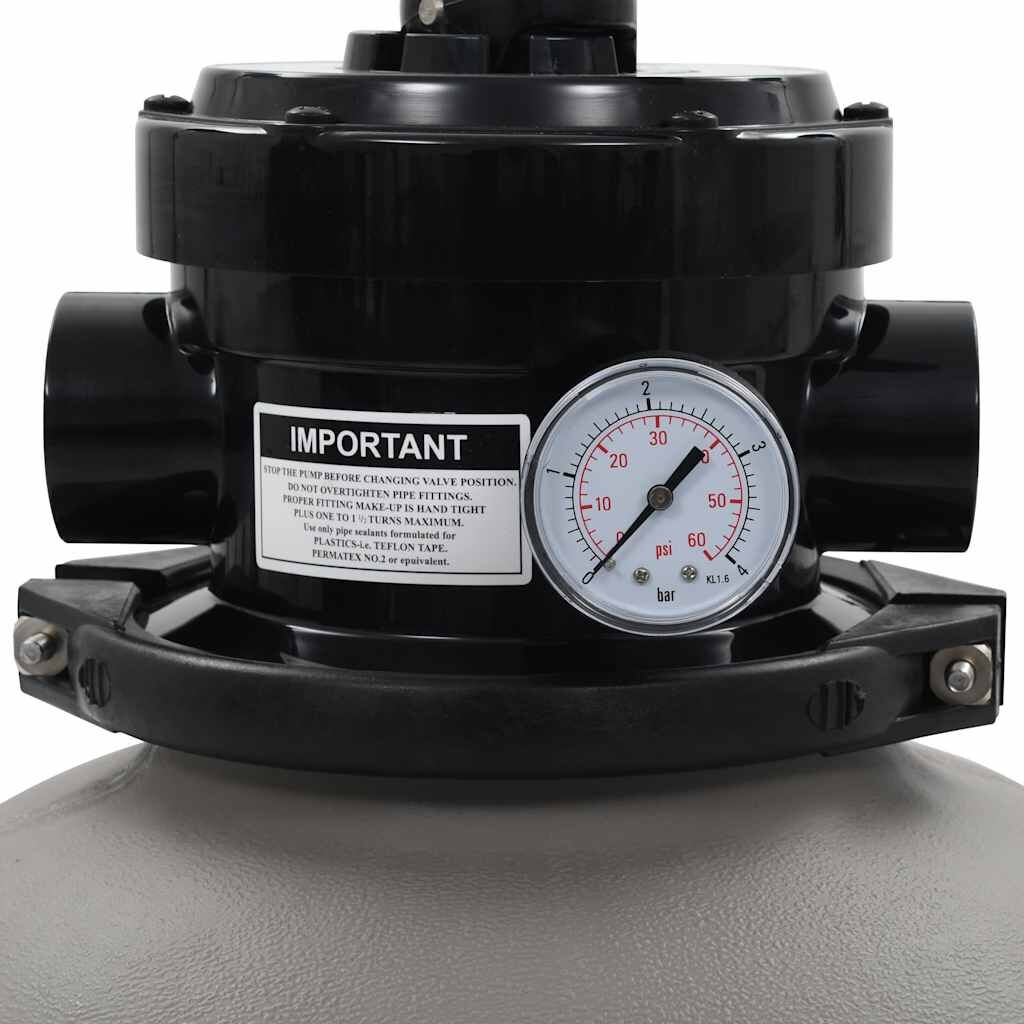 Zandfilter met 4-positie ventiel 350mm Grijs - 35% Korting