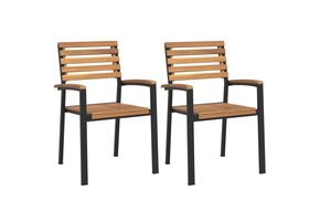 vidaXL Tuinstoelen Stapelbaar Acaciahout & Metaal - 2 stuks - 47% Korting