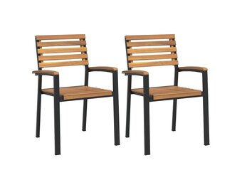 VidaXL Tuinstoelen Acaciahout & Metaal - Stapelbaar - 35% Korting!