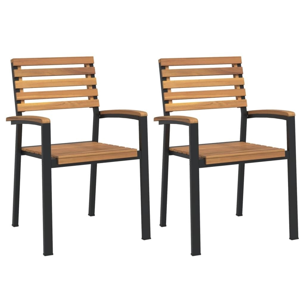 VidaXL Tuinstoelen Acaciahout & Metaal - Stapelbaar - 35% Korting!