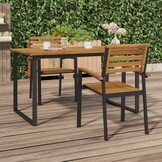 VidaXL Tuinstoelen Acaciahout & Metaal - Stapelbaar - 35% Korting!