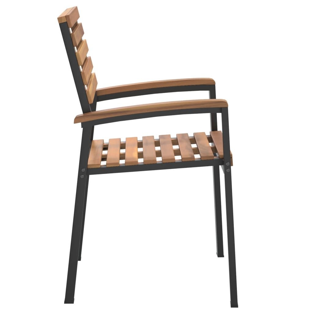 VidaXL Tuinstoelen Acaciahout & Metaal - Stapelbaar - 35% Korting!