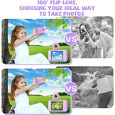 ARNSSIEN Kids Camera met 180°Draaibare Lens & 1080P HD,2,4" Groot Scherm | Digitale kindercamera voor Jongens en Meisjes van 3-12 Jaar,foto's/filmpjes,fotocamera voor kinderen Verjaardagscadeau,X101