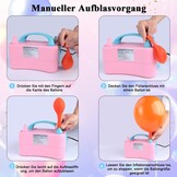 Deeplee Balloon Pump, Electric Balloon Air Pump Inflator Balloon Pump With Double Nozzle For Party, Birthday, Wedding And Festival Decoration