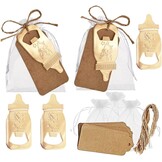 30 stuks flesopeners in flesvorm met transparante tas voor babyshower