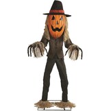 Animatronic Heksenfiguur XXL 300 cm - Halloween Decoratie - Zwart/Wit