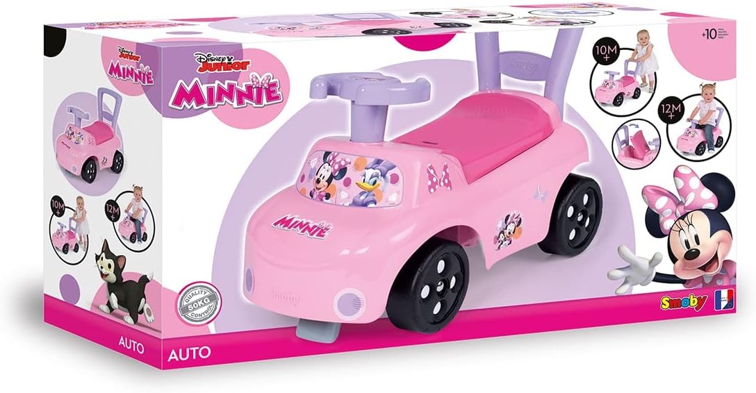 Smoby 720532 - Minnie Mouse, loopauto, loopfunctie, stuurwiel, voor kinderen vanaf 10 maanden