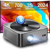 Projector Home Cinema & Buiten Native 1080P 4K Ondersteund 700 ANSI Lumen Auto Focus 6D Keystone Obstructie Vermijding 5G WiFi Bluetooth