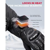 Verwarmbare handschoenen voor motorrijden en skiën | Elektrisch, touchscreen, slijtvast met koolstofvezel schaal