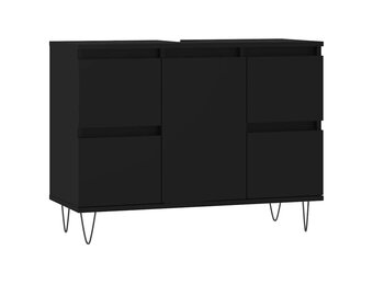 vidaXL Badkamerkast 80x33x60 cm bewerkt hout zwart