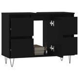 vidaXL Badkamerkast 80x33x60 cm bewerkt hout zwart