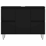 vidaXL Badkamerkast 80x33x60 cm bewerkt hout zwart