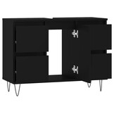 vidaXL Badkamerkast 80x33x60 cm bewerkt hout zwart