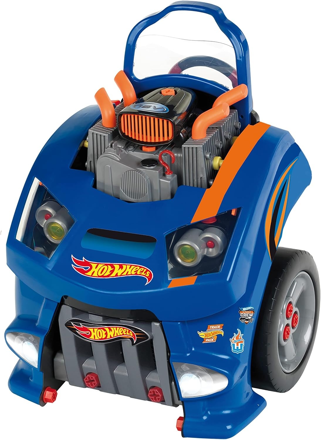 Theo Klein 2822 Hot Wheels assembly car I Engine block with instructive repair functions I Battery-operated headlights and horn I Toys for children aged 3 and over