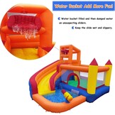 Ballsea Groot springkasteel met ventilator, droog-/waterglijbaan, geschikt voor kinderen van 3 tot 10 jaar, kinderkasteel voor binnen of buiten, 320 x 280 x 232 cm