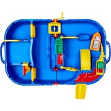 AquaPlay - LockBox - waterbaan als transportkoffer met 27 delen, speelset inclusief 1 Hippo Wilma, amfibieauto en containerboot, voor kinderen vanaf 3 jaar, 8700001516, blauw
