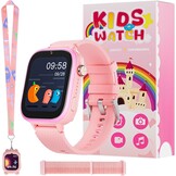 OKYUK 4G Smartwatch voor kinderen, smartwatch voor kinderen met GPS en telefoon, polshorloge voor jongens en meisjes, met video-telefoongesprek, berichten, schoolmodus, SOS-functie, camera en