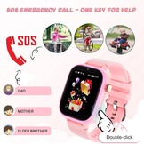 OKYUK 4G Smartwatch voor kinderen, smartwatch voor kinderen met GPS en telefoon, polshorloge voor jongens en meisjes, met video-telefoongesprek, berichten, schoolmodus, SOS-functie, camera en