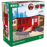 BRIO World Grand Roundhouse for Kids, Wooden Railway Roundhouse with Turntable, Fits Up to 5 Engines, Ages 3 Years and Up | turntable roundhouse, fits up to 5 engines, compatible with brio world sets, wooden railway accessory