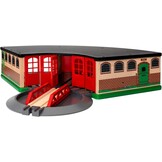 BRIO World Grand Roundhouse for Kids, Wooden Railway Roundhouse with Turntable, Fits Up to 5 Engines, Ages 3 Years and Up | turntable roundhouse, fits up to 5 engines, compatible with brio world sets, wooden railway accessory