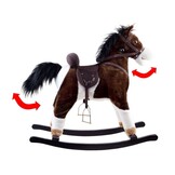 Hobbelpaard - maakt geluid - 73x28x70cm - donkerbruin