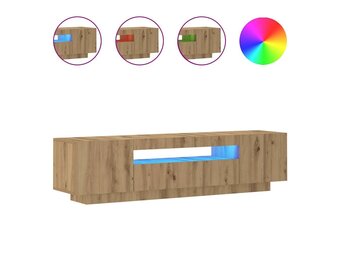 vidaXL Tv-meubel met LED 160x35x40 cm bewerkt hout artisanaal eiken