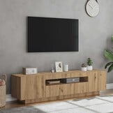 vidaXL Tv-meubel met LED 160x35x40 cm bewerkt hout artisanaal eiken