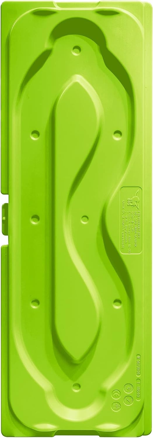 BIG Spielwarenfabrik 800056733 Sandy met harde kaft, zandbak met speelbare afdekking, comfortabel zitvlak, UV-bestendig en weerbestendig kunststof, 138 x 138 cm, voor kinderen vanaf 1 jaar, lichtgroen/donkergroen