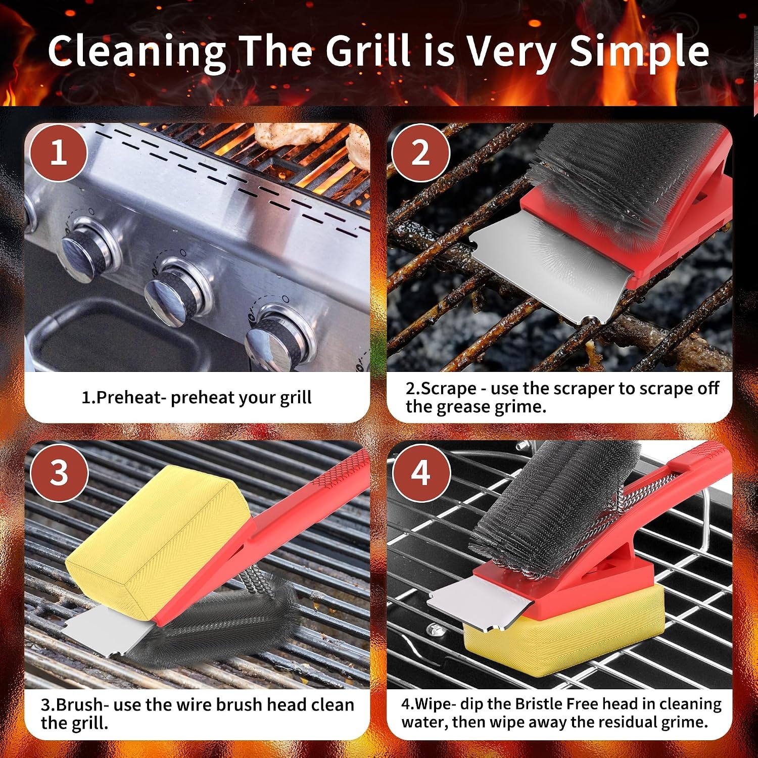Grillborstel Rood - 75% Korting!
