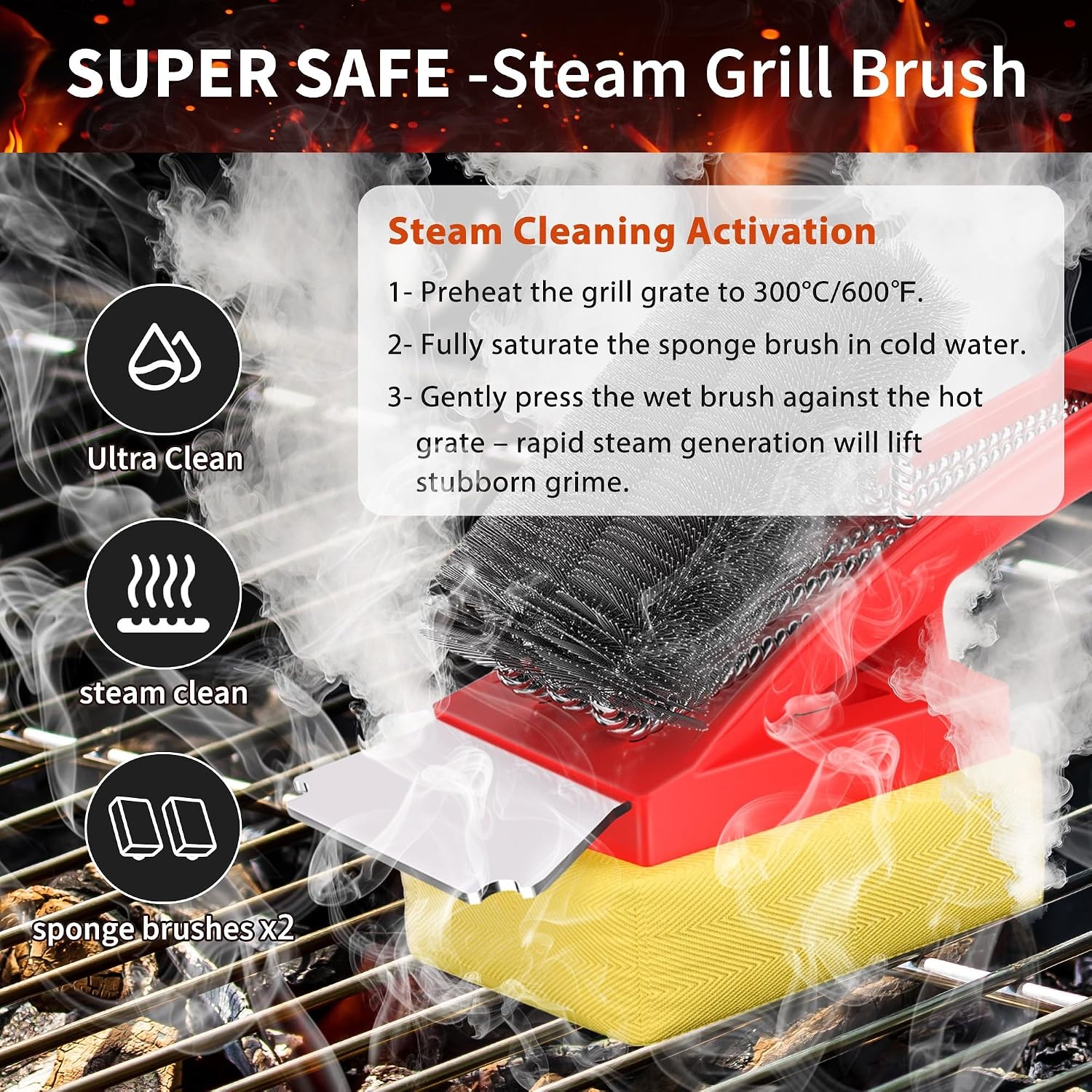 Grillborstel Rood - 75% Korting - Hittebestendig & Lange Greep