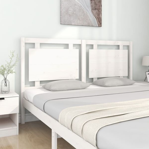 Hoofdbord Massief Grenenhout Wit 165,5x4x100 cm - 82% Korting