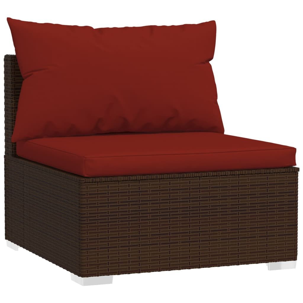 VidaXL Bank 3-zits met Kussens, Poly Rotan Bruin - 35% Korting
