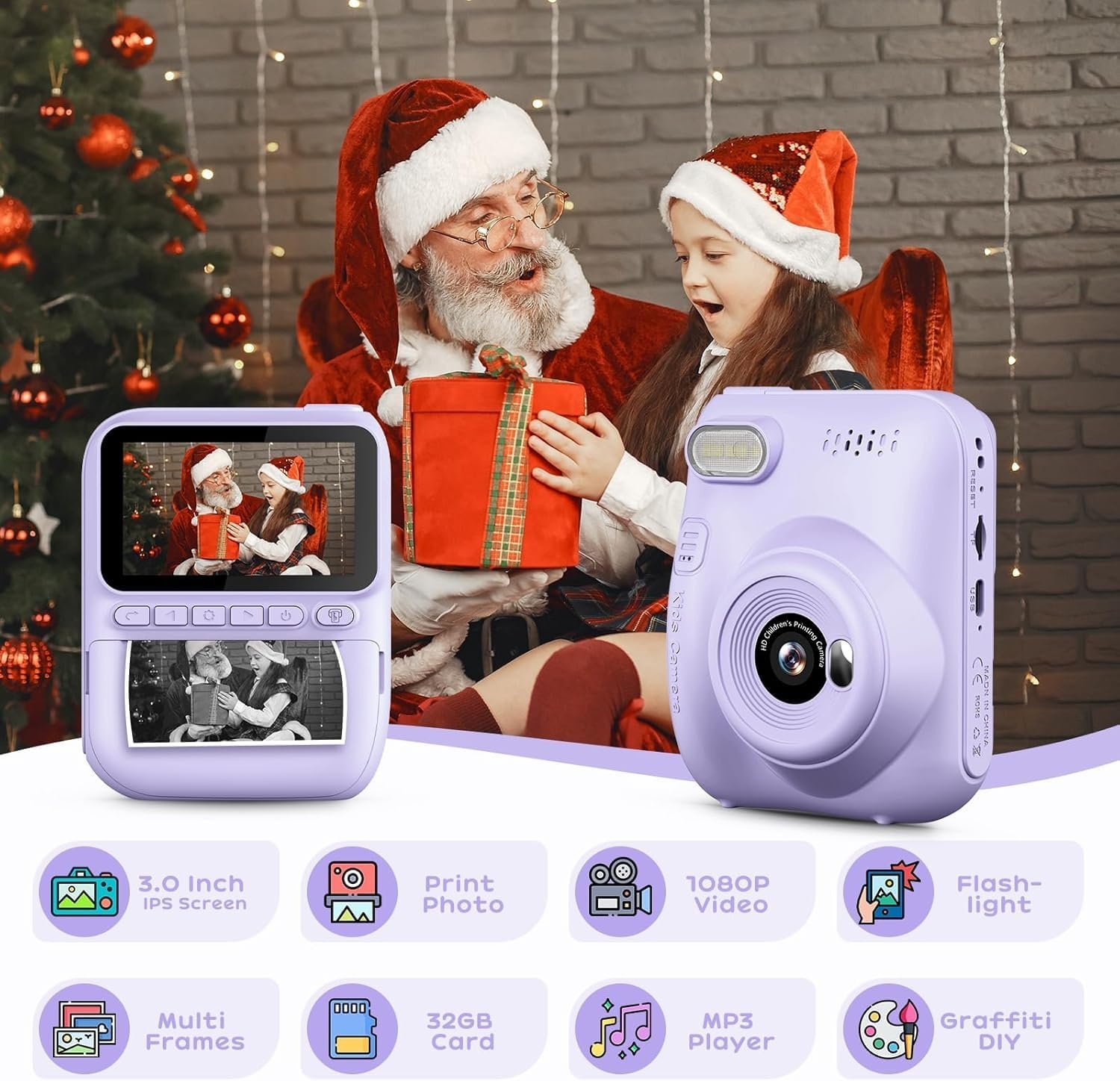 Instant Kindercamera met 32GB & Printrollen - 34% Korting!
