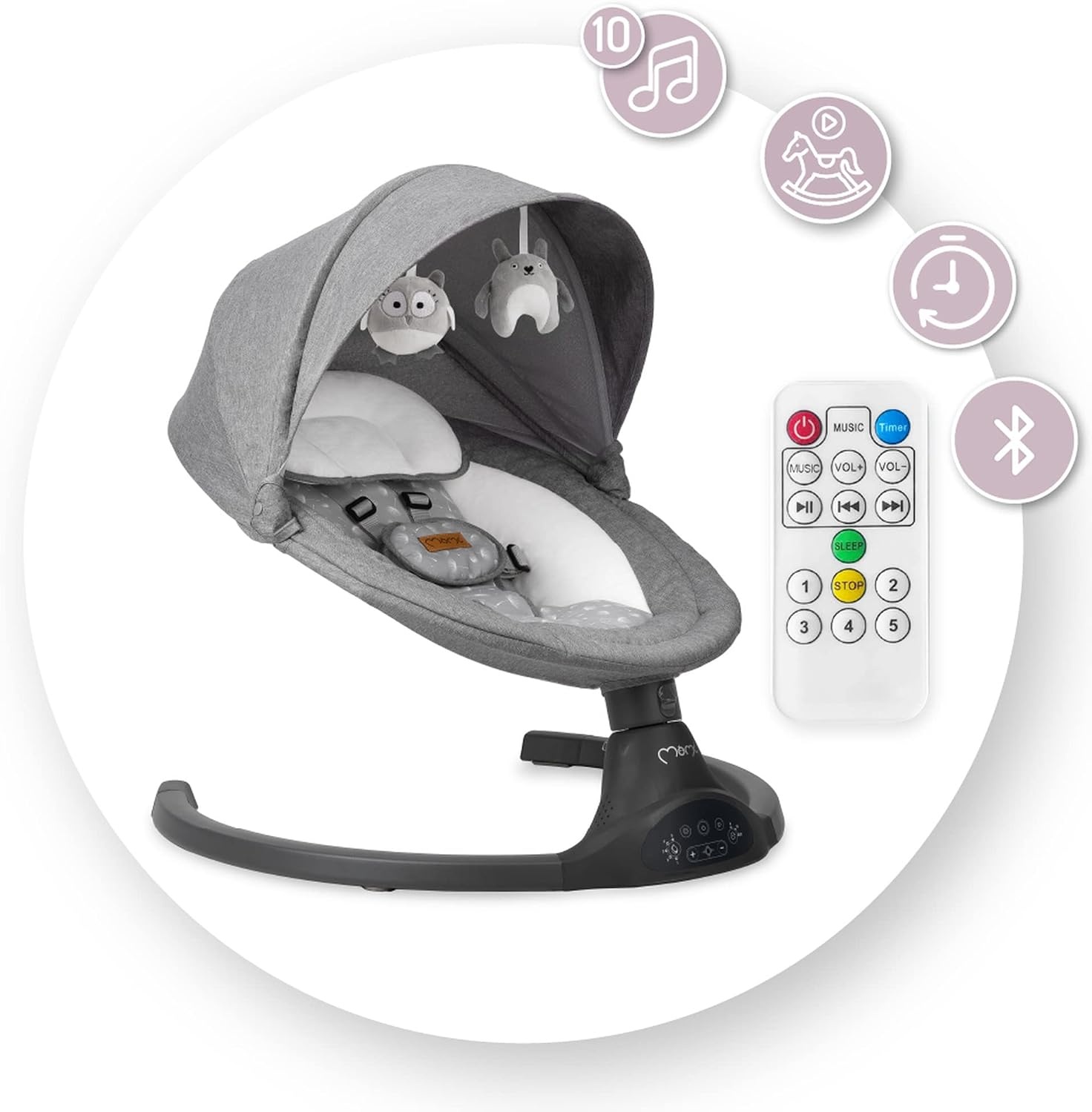 Baby Schommelstoel tot 9 kg - Opvouwbaar & Bluetooth - 66% Korting