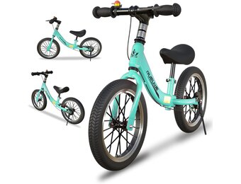 Loopfiets 14 inch met Rem & Pomp - Veilig Leren Fietsen (34% Korting)