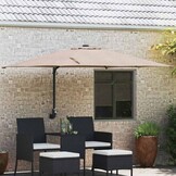 Taupe Tuinparasol van Polyester & Staal - 54% Korting