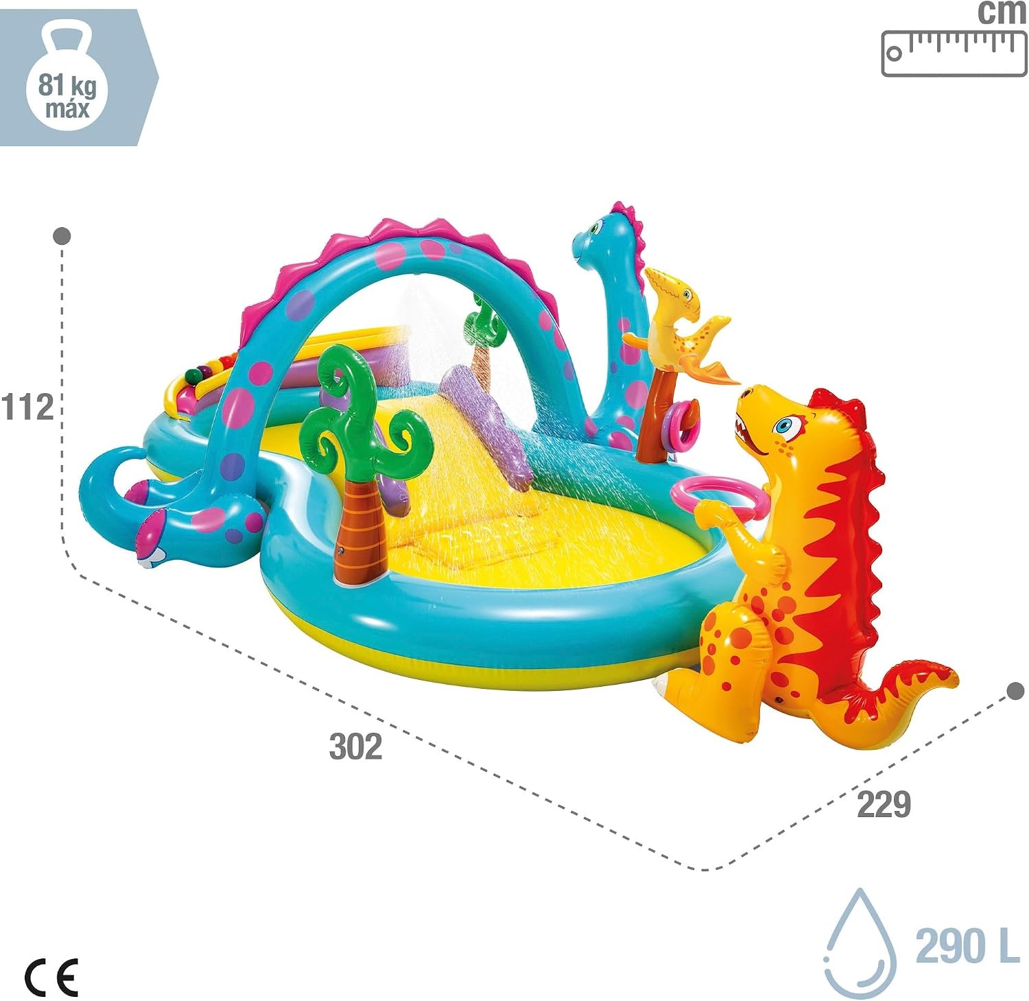 Intex Dinoland Opblaasbaar Water Speelcentrum 302x229x112cm - 34% Korting!
