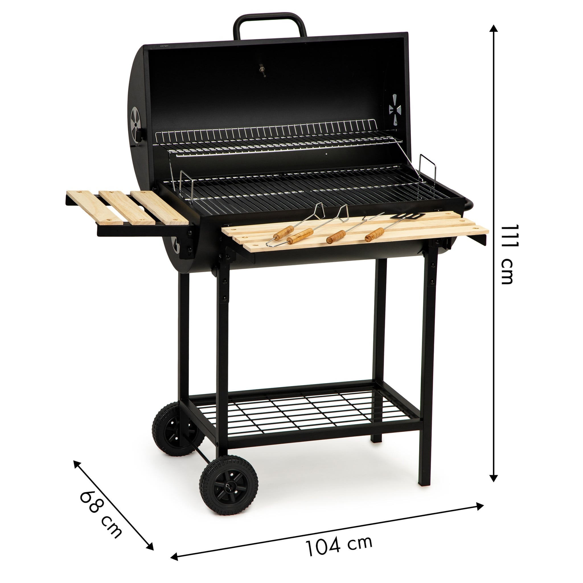 Houtskoolbarbecue met Deksel & Thermometer - 35% Korting!
