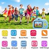Kinder Camera Blauw - 1080P, 32GB SD, Dubbele Lens - 28% Korting