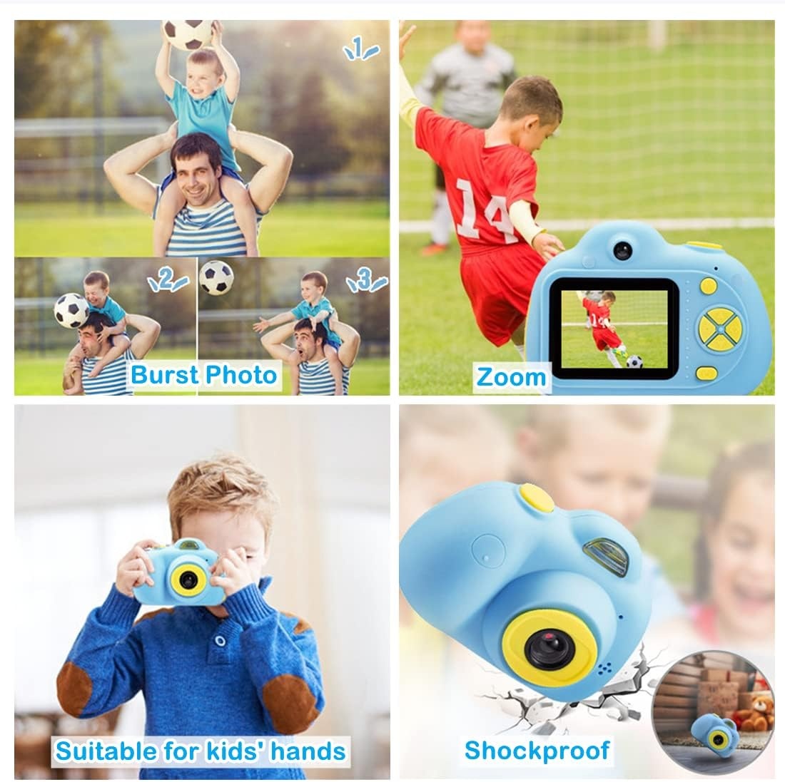 Kinder Camera Blauw - 1080P, 32GB SD, Dubbele Lens - 28% Korting