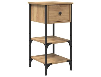 Nachtkastje Bruin - Geconstrueerd Hout & Metaal - 34% Korting