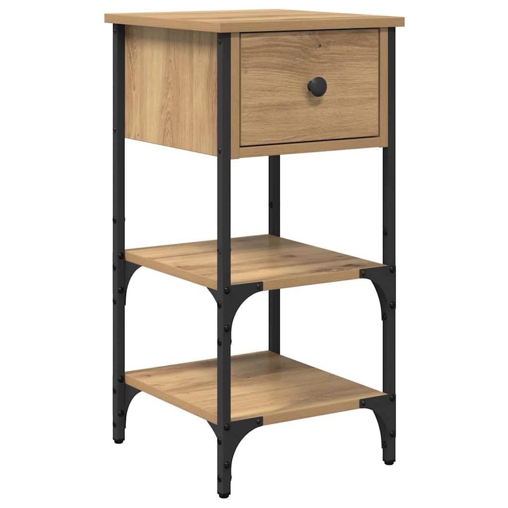 Nachtkastje Bruin - Geconstrueerd Hout & Metaal - 34% Korting