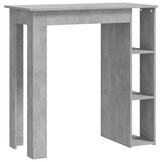 Bartafel met Schap - Betongrijs Hout - 102x50x103,5 cm (36% Korting!)