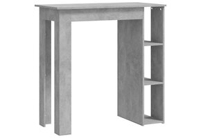 Bartafel met Schap - Betongrijs Hout - 102x50x103,5 cm (36% Korting!)