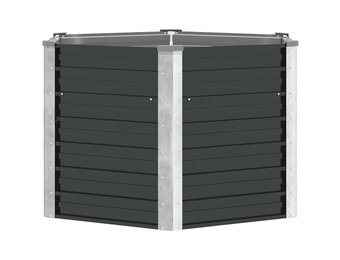 Verhoogde Plantenbak Staal Antraciet 129x129x77cm - 34% Korting